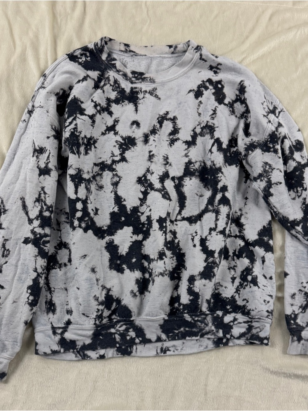 Antistar Tie-Dye Crewneck Sweater - Black and White